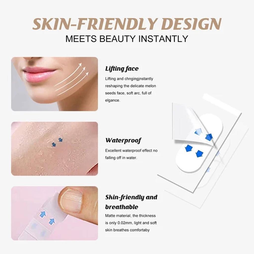 40 шт./компл. невидимые тонкие наклейки для лица V-образной формы, быстрая подтяжка лица, подтяжка шеи, глаз, двойной подбородок, морщины, клейкая лента для макияжа