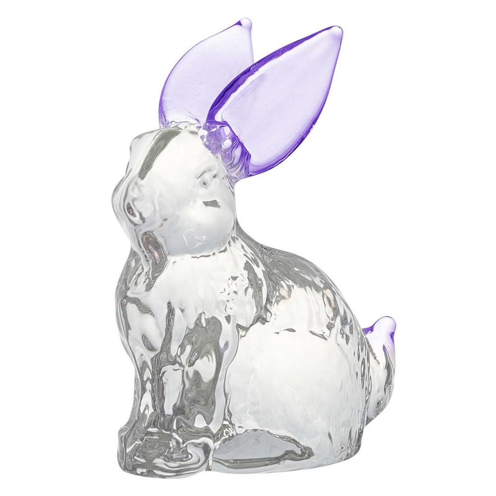 1 шт. Кролик Стеклянная Статуэтка Животного Кролика Кристалл Прозрачные Статуэтки Статуэтка Скульптура Фигурка Украшения Садовое Украшение Дома