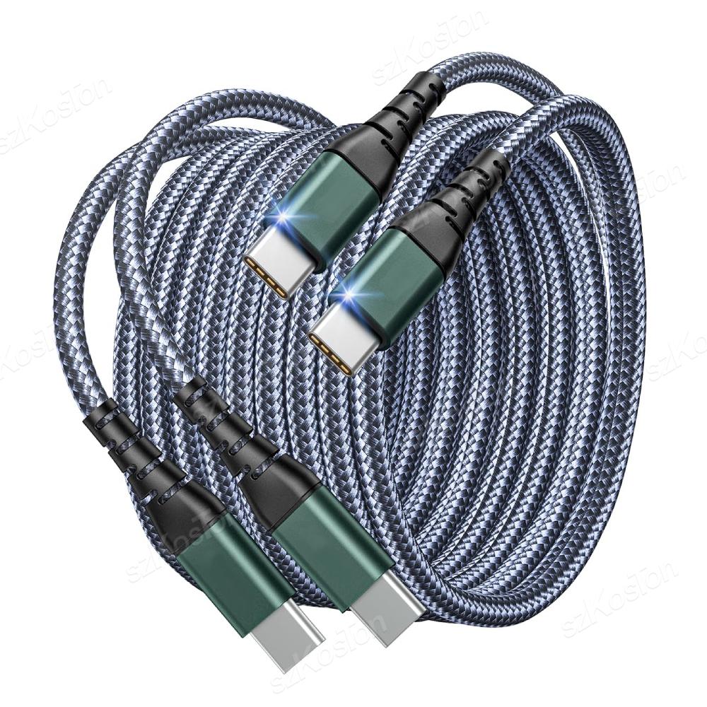 Кабель передачи данных USB C - USB C длиной 5 м/6 м, видео 4K, USB3.1 Gen2 VR, кабель типа C для быстрой зарядки iPhone 15 Pro Max, iPad MacBook