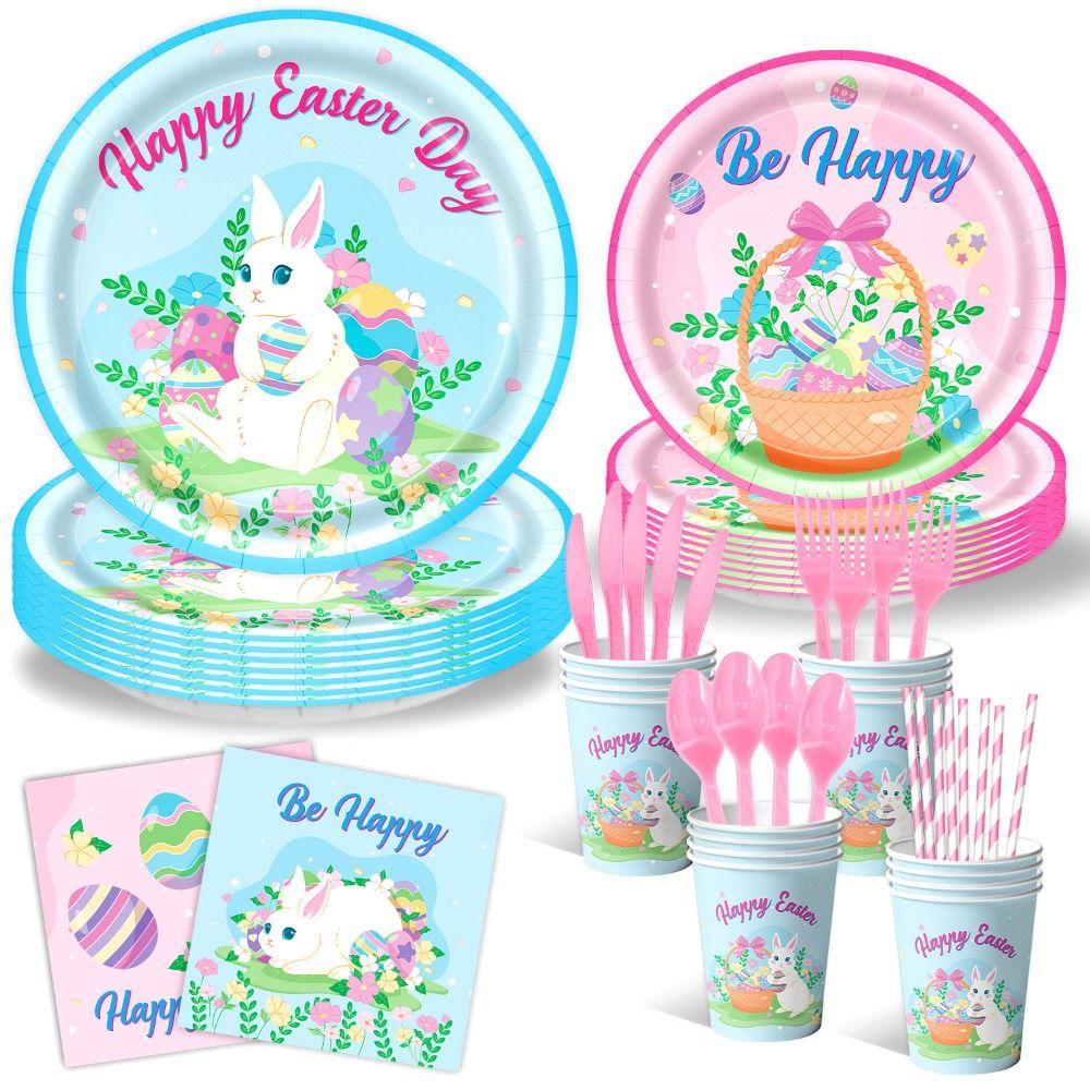 Creative Easter Party Decorations Cute Spiral Hanger Easter Theme Decor Balloon DIY Rabbit Egg Banner Scene Decoration