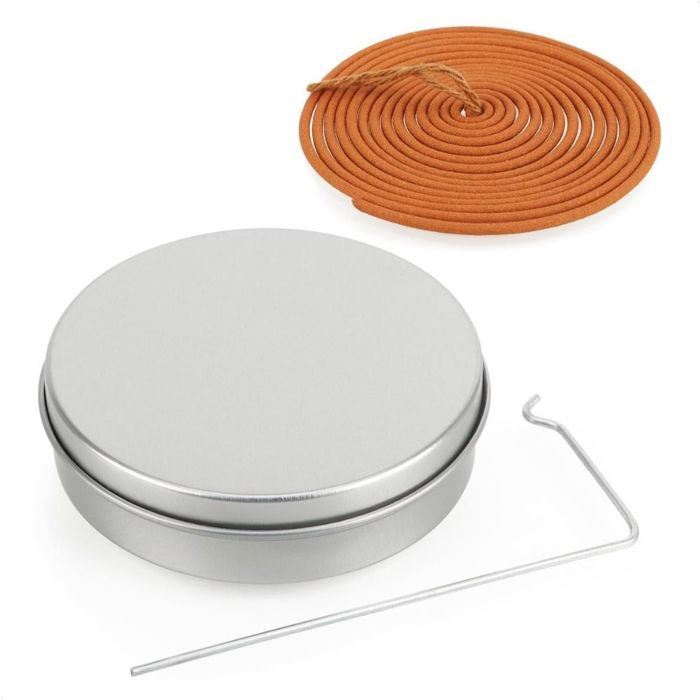Encens Citronnelle Anti Moustique en Spirale avec son Support Inox et Boîte Métallique pour Extérieur Jardin Terrasse - Pack de 3