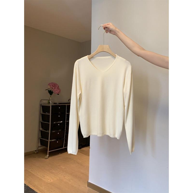 Модный свитер с воротником, женский мягкий ворсистый базовый лонгслив, осенне-зимний простой универсальный ленивый стиль, с длинным рукавом, для ношения под низ