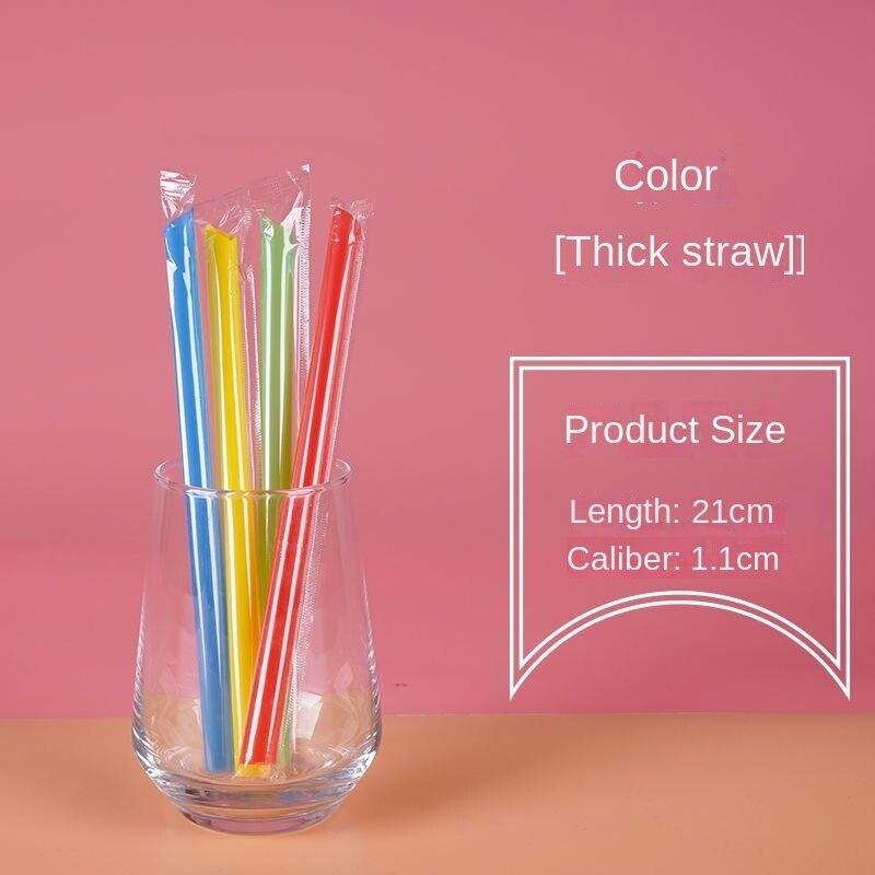 100 шт. одноразовые пластиковые трубочки для сока, чая с молоком, пузырькового чая, широкая независимая упаковка, соломинка для питья