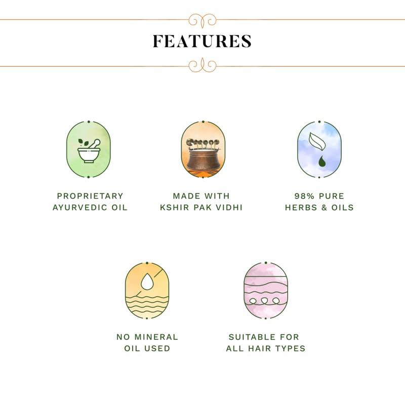 SESA Аюрведическое масло для волос | 5000-летний Кшир Пак Видхи, Брингарадж и 17 редких трав с 5 питательными маслами | 100 мл (Пакет из 1)