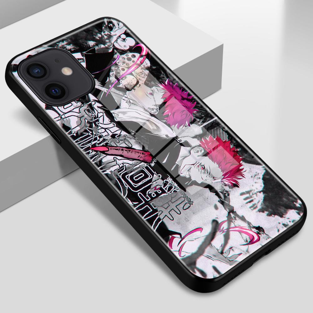 Чехол для телефона для IPhone 14 13 12 11 Pro XS Max 12 13 Mini XR X 8 7 6 6S 14 Plus SE стеклянный чехол аниме мультфильм дзюдзюцу кайсен чехол