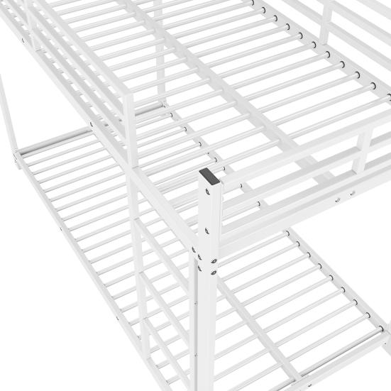 Loft Bed Stable Base Bunk with Ladder Falling Protection Strong Family Load Bearing Metal Frame Bedroom Furniture Low