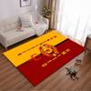 Manchester United logo in yellow and red rug Non-slip rug suitable for living room and bedroom sofas