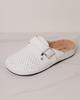Perforated Slippers with Buckle Inblu DH3U 37 White Leather