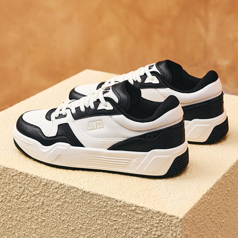 Anta Abrasion Resistant Low top Skateboard Shoes Men's White Black 112438024-1
