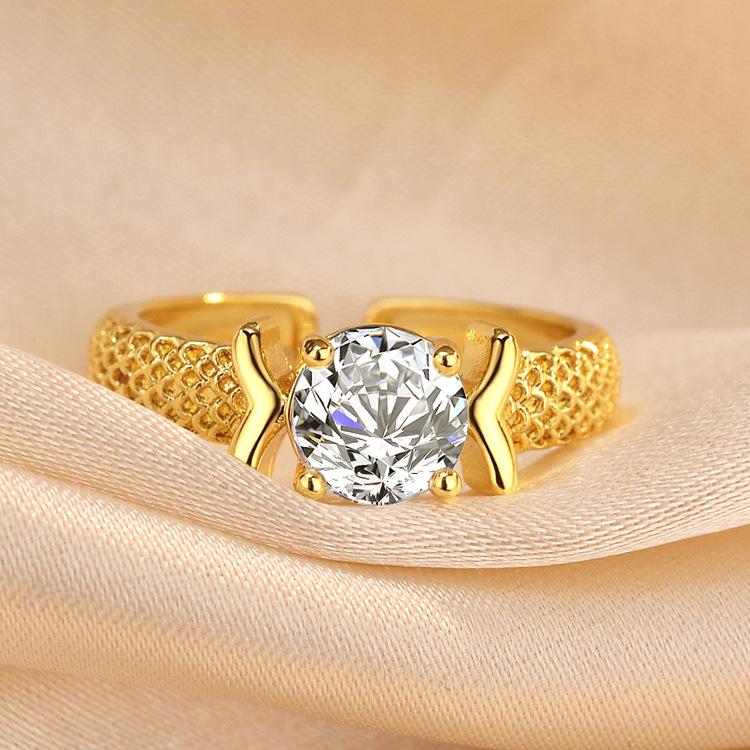 Узор рыбы обмотка простое персонализированное кольцо Ins женские высококачественный дизайн чувство моды изысканное циркониевое кольцо отверстие регулируемое