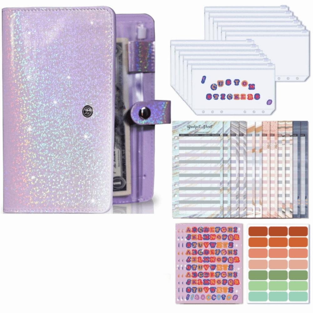 Soft Leather Budget Binder Planner Wallet Budgeting Cash Envelope Binder Financial Management