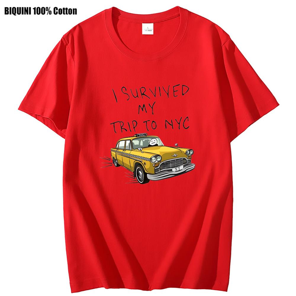 Tom Holland Same Style Tees I Survived My Trip To NYC Print Tops Casual 100% Cotton Streetwear Men Women Unisex Fashion T Shirt