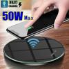50W Fast Qi Wireless Charger Induction Charging Station Phone Charging Pad For Iphone Series Samsung Galaxy Huawei Xiaomi Wireless Charging Dock
