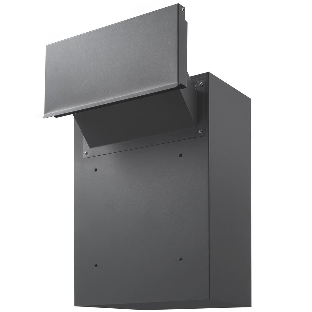Through The Wall Drop Box 12.5x6.3x16.9" Mailbox with Code Lock Dark Gray