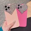 Applicable To Apple 15 Mobile Phone Case Silicone Love Rhinestone IPhone16 Promax Protective Case Full-inclusive Fashion