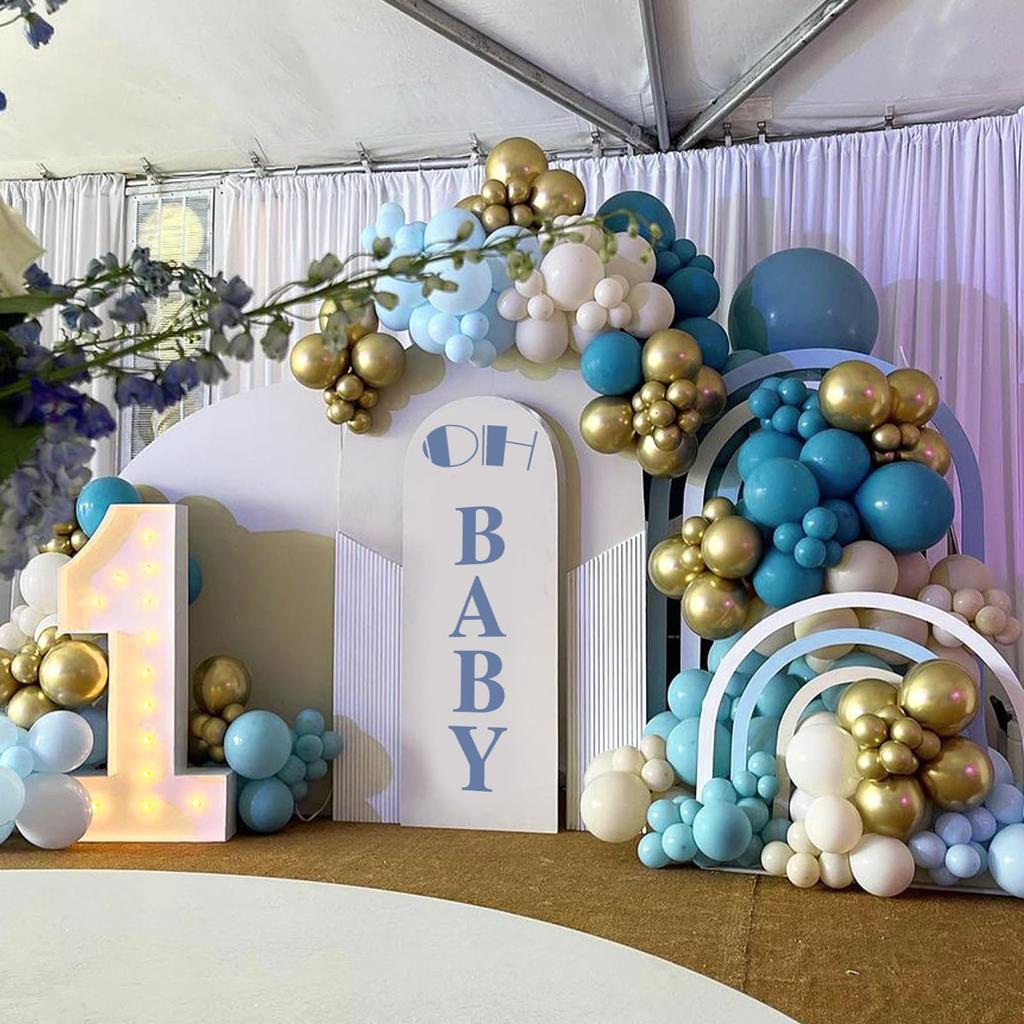 150Pcs Blue Balloons Arch Kit Metallic Blue Balloon Garland Birthday Party Decorations Baby Shower Baptism Wedding Blue Theme Party Decor