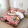 3Pcs Duvet Cover Golden Triangular Glass Pattern Including 1 Duvet Cover And 2Pcs Pillowcase, No Core Comfortable And Breathable