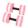 1 Pair Water Float Bodybuilding Training Fitness Yoga Dumbbell Barbell (Pink)