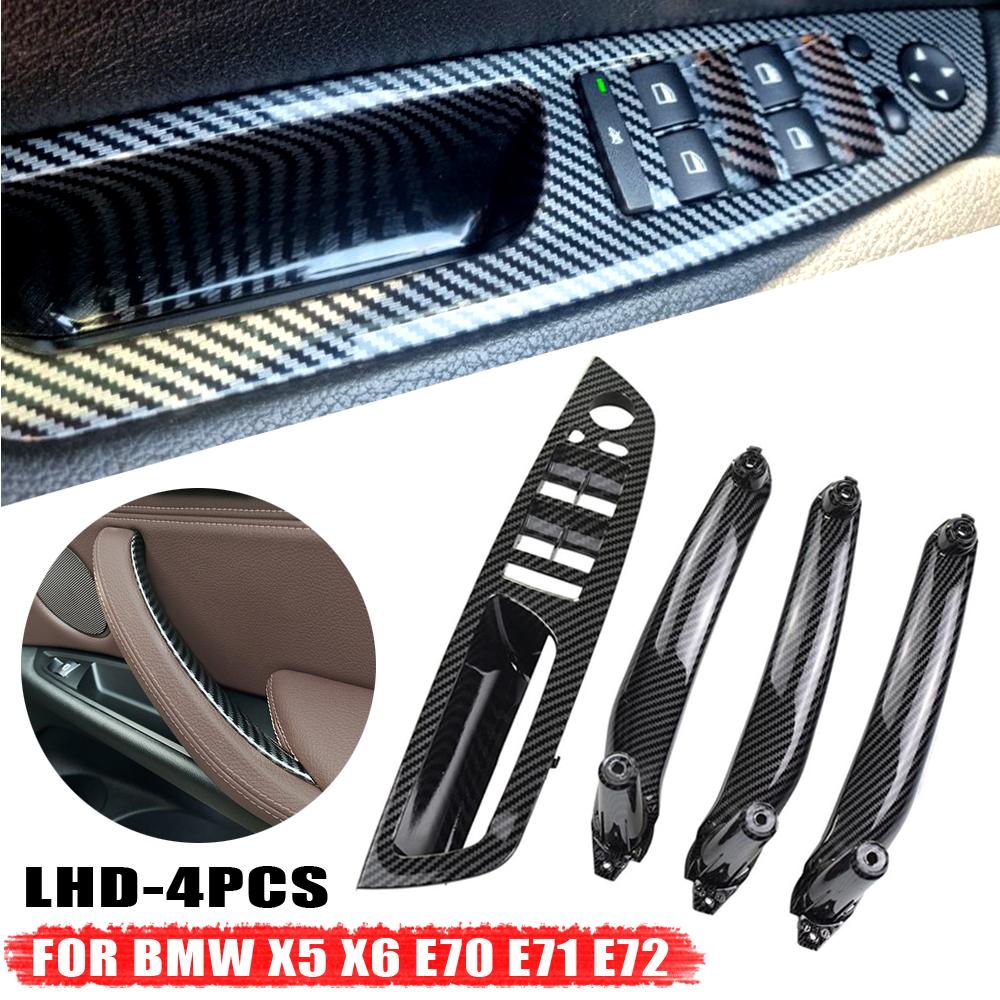 Внутренняя дверная ручка автомобиля, панель переключателей окна со стороны водителя, рамка внутри подлокотника, внутренняя накладка для BMW E70 E71 X5 X6