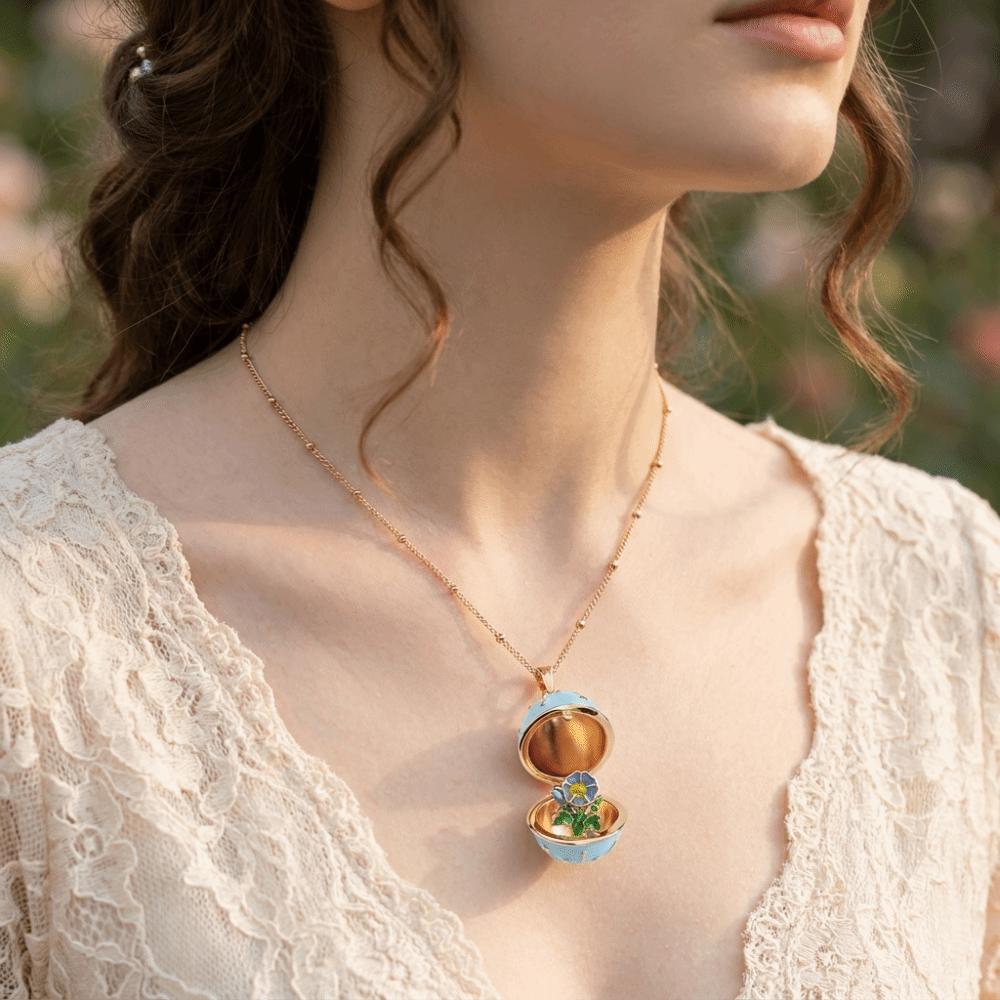 Copper Birthday Month Necklace Elegant Pendant Jewelry Accessories Openable Flower Necklace Women