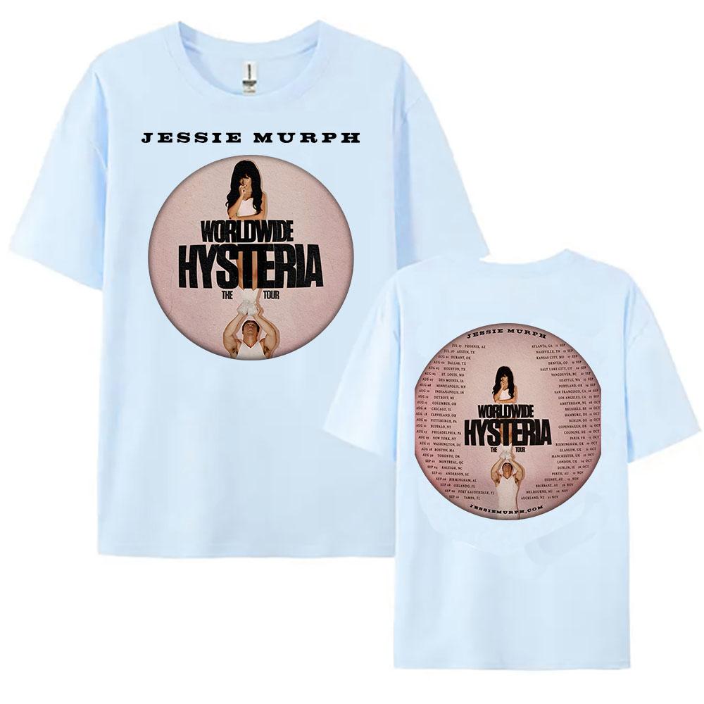 Y2K JESSIE MURPH The Worldwide Hysteria Tour 2025 T-shirt Cotton Summer Unisex Streetwear Hip Hop Casual Female Tshirts Graphic