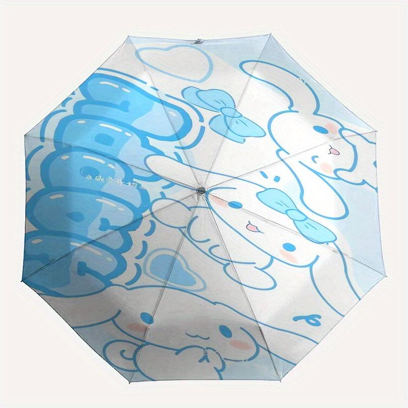 Cinnamoroll Automatic Folding Umbrella Simple 8 Rib Design, Bright Cartoon Pattern, Durable Iron Frame, Suitable For Travel, Outdoor, Beach