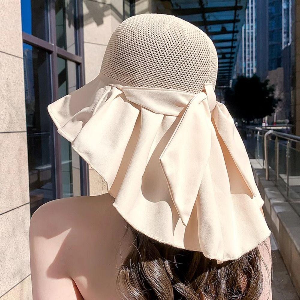 Летняя женская шляпа от солнца с защитой от УФ-лучей и защитой шеи, новая женская шляпа-ведро для леди