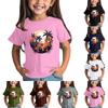 Children's Fashion Daily Printed Round Neck Short Sleeved Casual T-shirt Top
