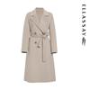 ELLASSAY Women's Classic Double-Breasted Long Wool Coat