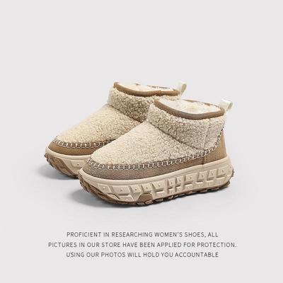 Женские зимние плюшевые высокие меховые сапоги 2024 года: Толстая подошва, теплые и удобные