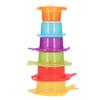 Kids Bathtub Toys Stacking Cups Fish Shaped Different Colors Educational Baby Bathing Toy