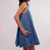 Backless Dress 2026 Denim Dress Women's Summer New Casual Sleeveless Halter Short Skirt A-line Skirt