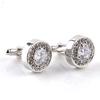 Fashion Shiny Rhinestone Men's Cuff Links Wedding Party Shirt Round Cufflinks