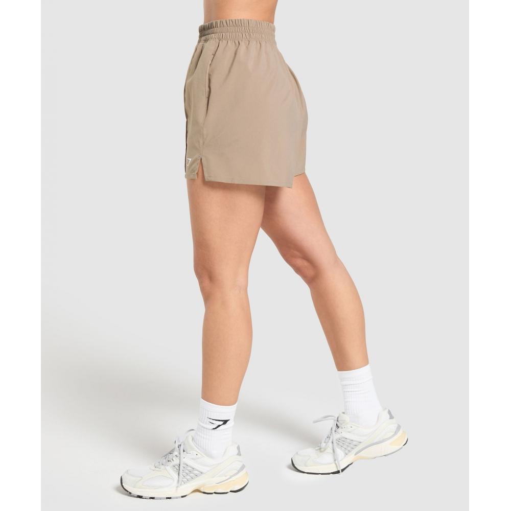 Gymshark Коричневые шорты с защипами Lifestyle B8a6m Nc0s