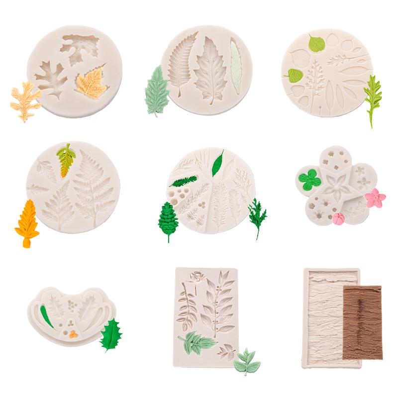 Leaf Foliage Design Silicone Mold DIY Fondant Chocolate Mould Clay Model Cake Decorating Tools Kitchen Baking Accessories