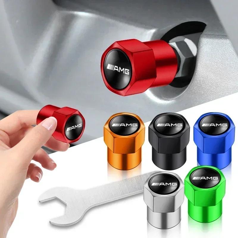 4Pc Car Logo Wheel Tire Styling Tire Valve Air Nut Cover Accessory For Mercedes benz AMG W204 W203 W212 W211 W124 W210 GLC E q2