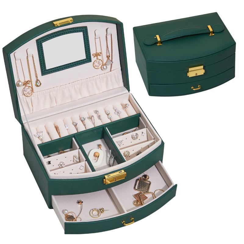 Double-layer Jewelry Storage Box Large Capacity Drawer Type Jewelry Box Creative Earring Jewelry Storage Box
