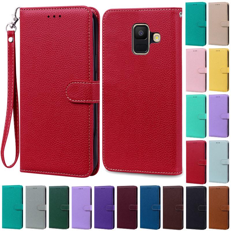 Leather Flip Case For Samsung Galaxy A6 2018 Case Wallet Phone Case For Samsung A6 Plus 2018 Case A6+ A 6 Plus A600F A605F Cover