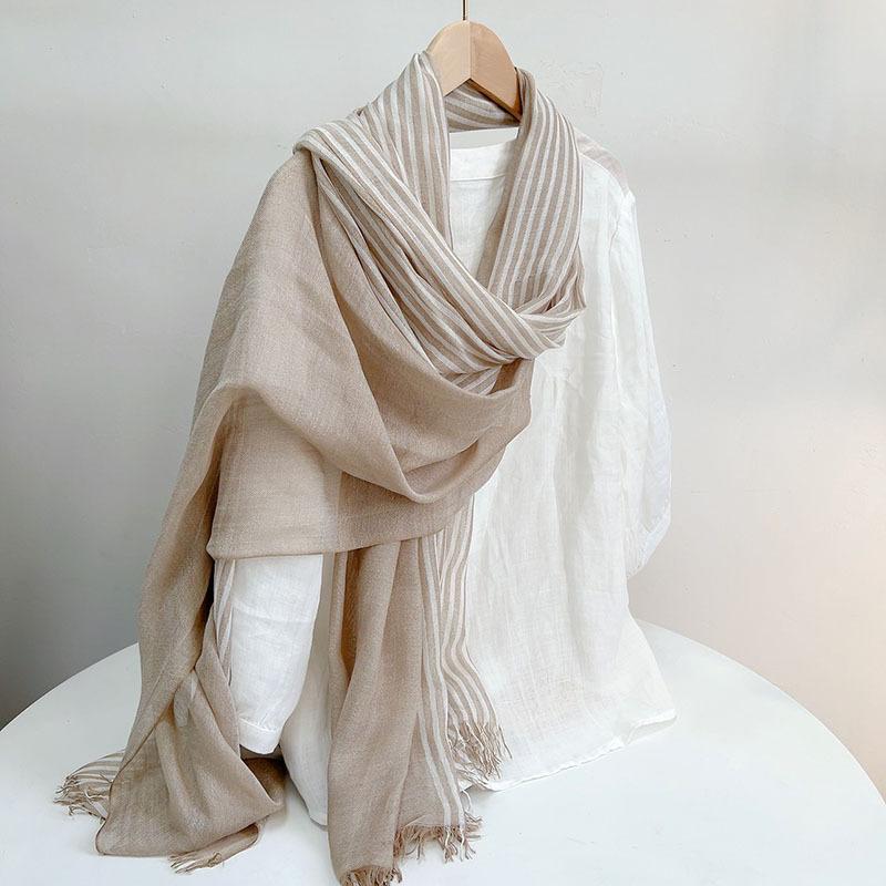 Autumn Winter Keep Warm Soft Skin Friendly Modal Striped Scarf For Men And Women