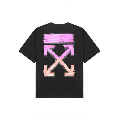 Off-White Задняя Граффити Градиентная Стрелка Принт Мода Легкая Роскошь Модный Универсальная Футболка Унисекс Топы OFFTEGARC067Q