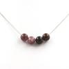 Stones and Minerals. Red Tiger Eye + Lepidolite 8 Mm Pearl Necklace. Steel Chain Necklace Women, Men. Custom Size