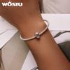 WOSTU 925 Sterling Silver Vintage Skull & Butterfly Charm Pendant Fit Original Bracelet Necklace For Women Jewelry