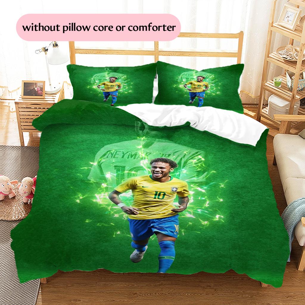 Neymar Pattern Bedding Home Decoration Birthday & Festival Gift (1 * duvet cover + 2 * pillowcase, without core)