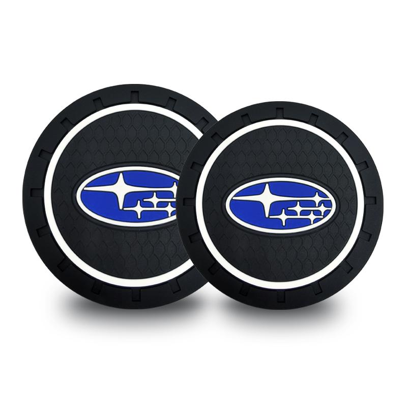 1/2pcs Silica Gel Car Coaster Water Cup Anti-slip Pad For Subaru XV BRZ WRX STI Forester Ascent Impreza Legacy Outback Levorg