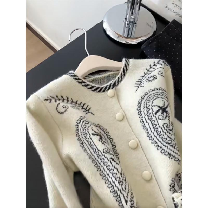 Women S Long Sleeve Knit Cardigan With Embroidery Vintage Sweater