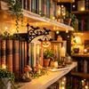 Декорации в форме летучей мыши, Библиотечный фонарь, Мини-лампа для книжной полки, Атмосферные светильники для уголка для чтения 'Жуткая тыква с привидением и шляпой', для кабинета, Светодиодные