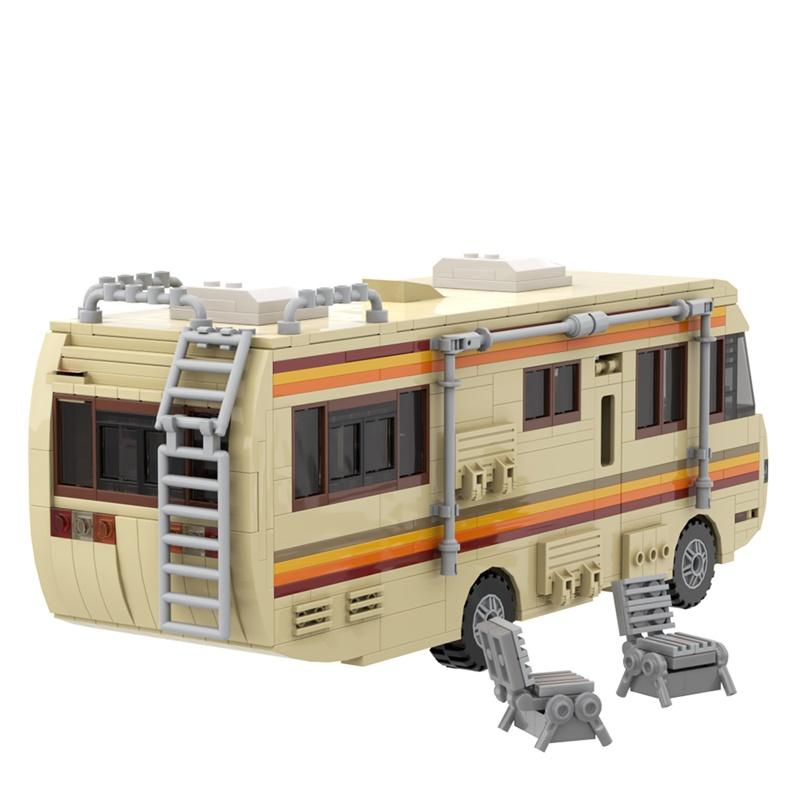Breaking Bad RV Building Blocks Classic Movie Bad Cooking Lab RV Car Bricks Set DIY Vehicle Toy for Children Birthday Gifts