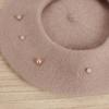 Solid Color Children's Beret Pearl Painter Hat Fashion Baby Wool Hat  Kid