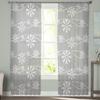 Winter Snowflakes Grey Background Sheer Curtains For Kids Bedroom Living Room Voile Curtains Xmas Kitchen Tulle Curtain