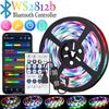 USB 5V WS2812B LED Strip Bluetooth App Control RGBIC WS2812B Smart RGB Light Christmas Party Bedroom Kitchen Decoration Lamp